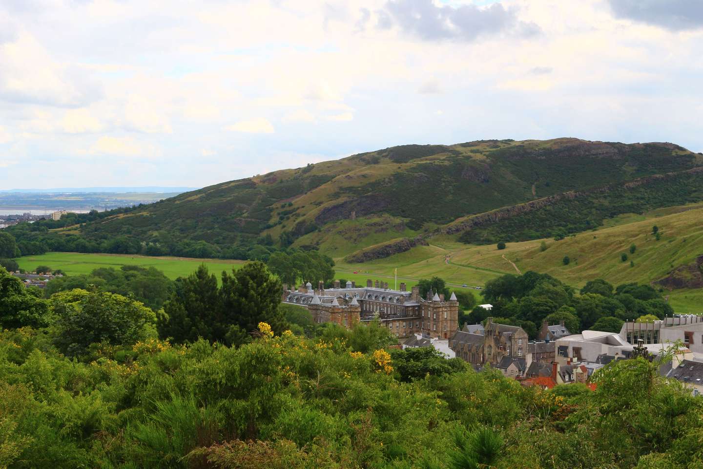 Holyrood Palace in Edinburgh as seen from Calton Hill