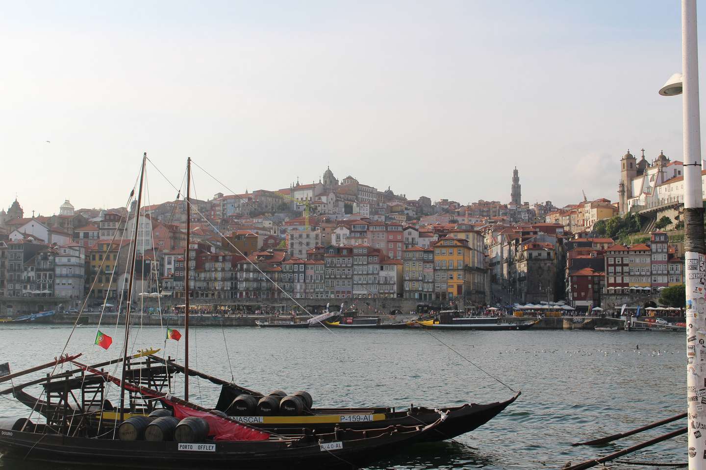 The beautiful city of Porto seen from Vila Nova de Gaia accross the Douro on a summer day