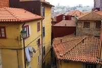 Traditional houses along the Escadas do Barredo in the Ribeira neighborhood